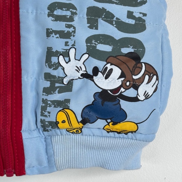 Vintage 90s Embroidered Mickey Vest 18M Zip Puffer Football Thanksgiving Holiday - Picture 3 of 8